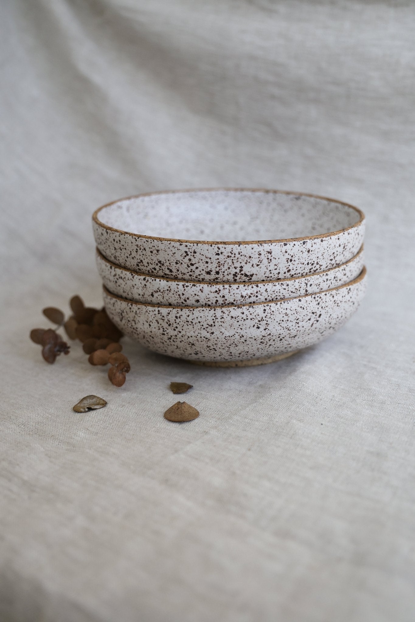 Speckled Pasta Bowl | Matte White Ceramic - Aware House