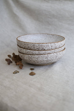 Speckled Pasta Bowl | Matte White Ceramic - Aware House