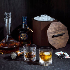 Unique Wooden Ice Bucket in Blackened Cherry - Aware House