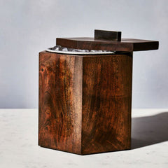 Unique Wooden Ice Bucket in Blackened Cherry - Aware House