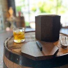 Unique Wooden Ice Bucket in Blackened Cherry - Aware House