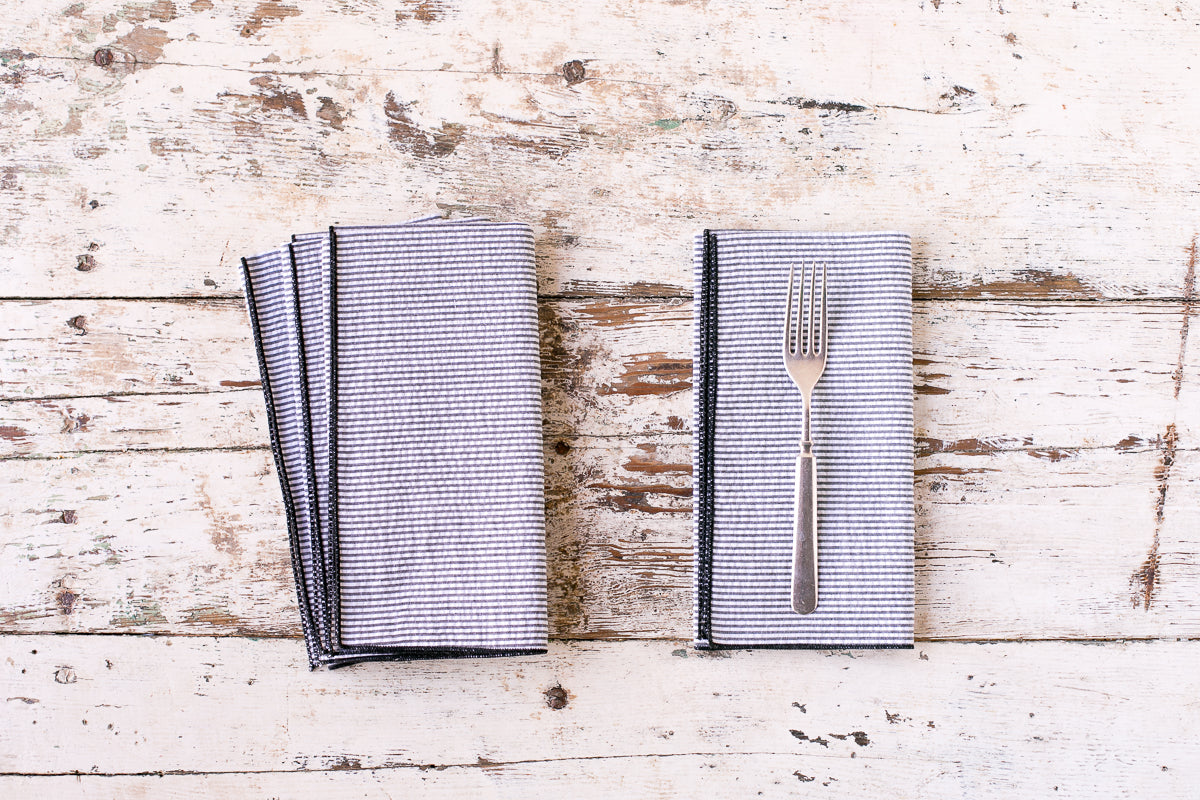 Seersucker Dinner Napkins | Set of 4