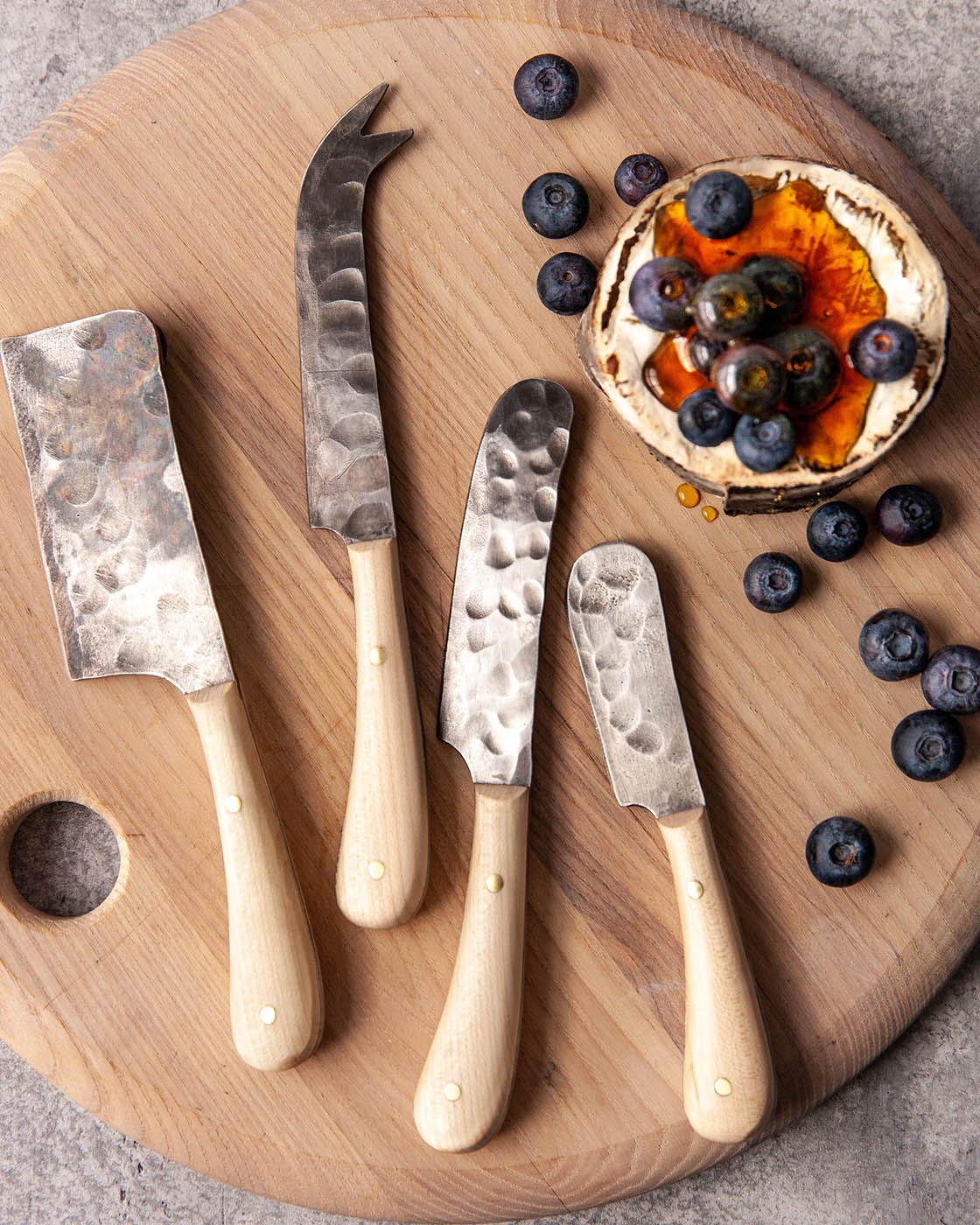 Artisan Forged Cheese Knives Set of Four-9