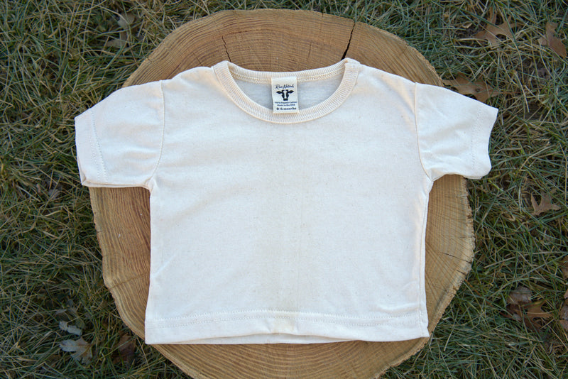 Organic Cotton Short Sleeve Baby T-shirt | Undyed-zoom-