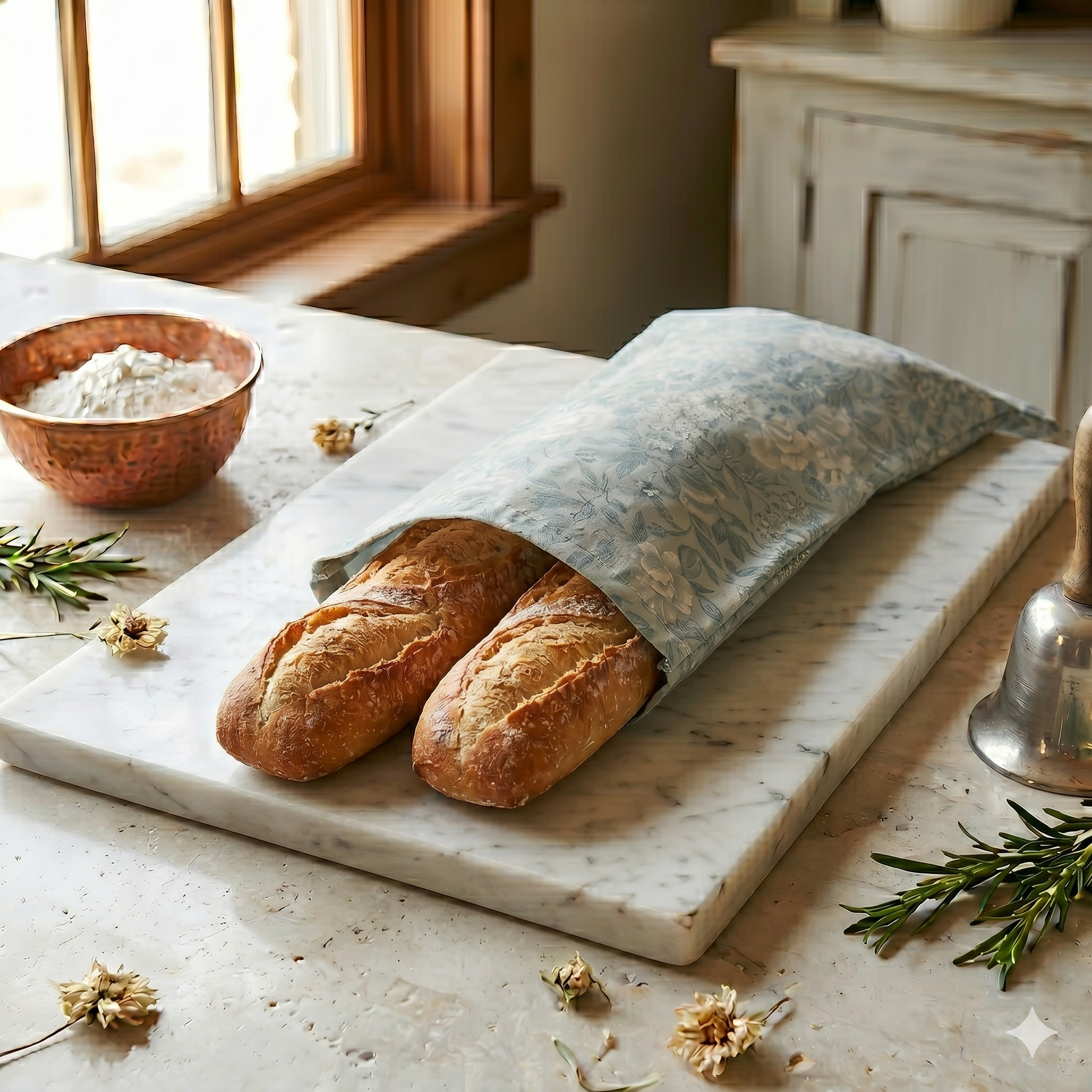 Baguette Beeswax Bread Bag | Reusable Cotton Storage