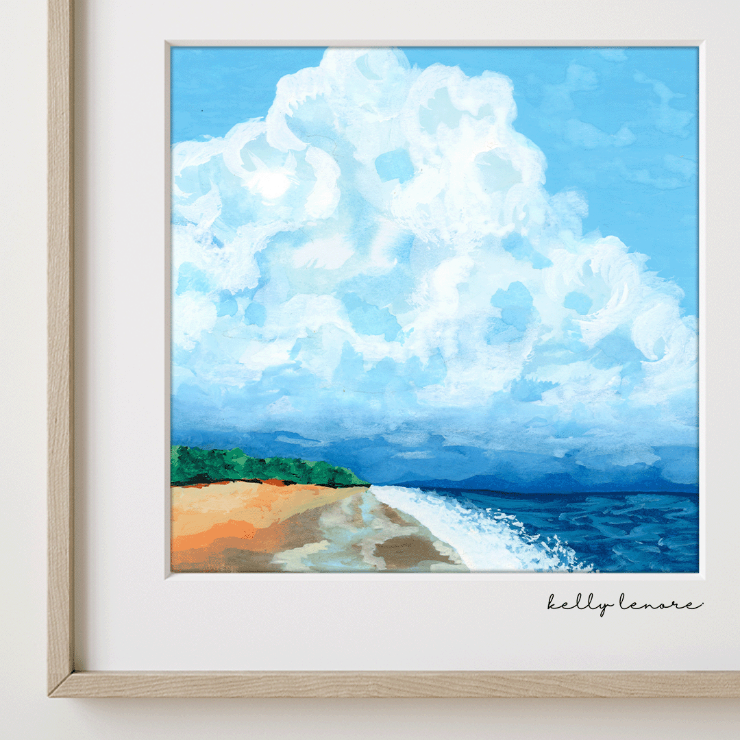 Stormy Beach Painting | Fine Art Print-zoom-2