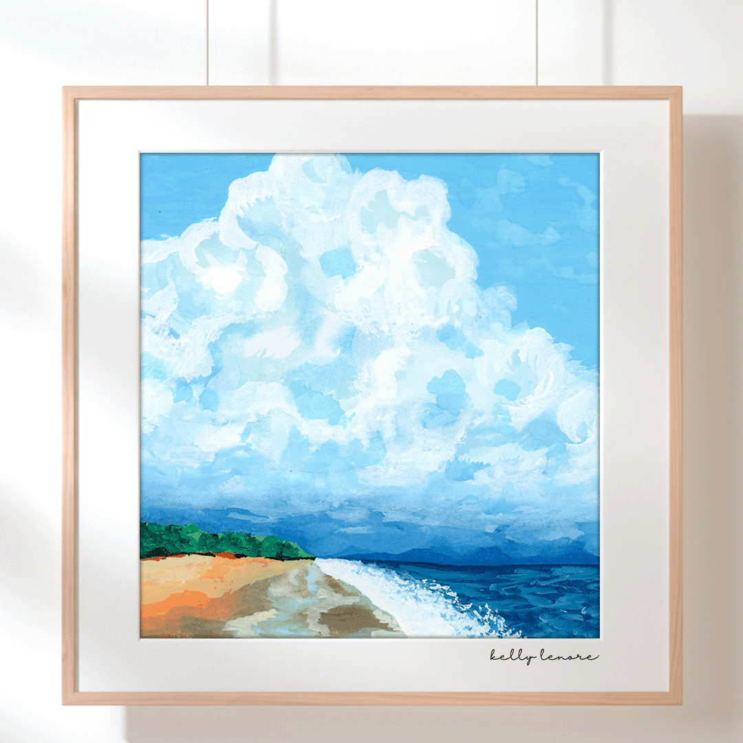 Stormy Beach Painting | Fine Art Print-zoom-5