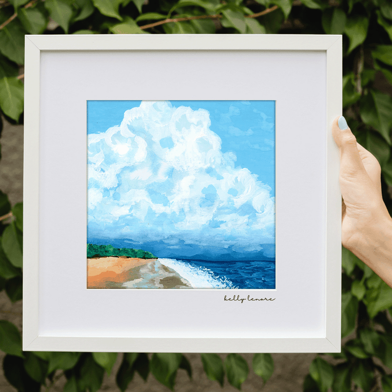 Stormy Beach Painting | Fine Art Print-zoom-