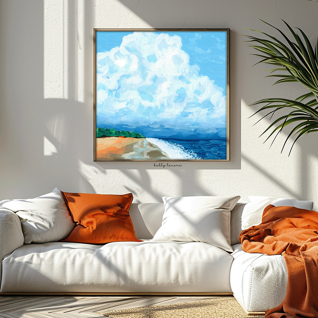 Stormy Beach Painting | Fine Art Print-zoom-7