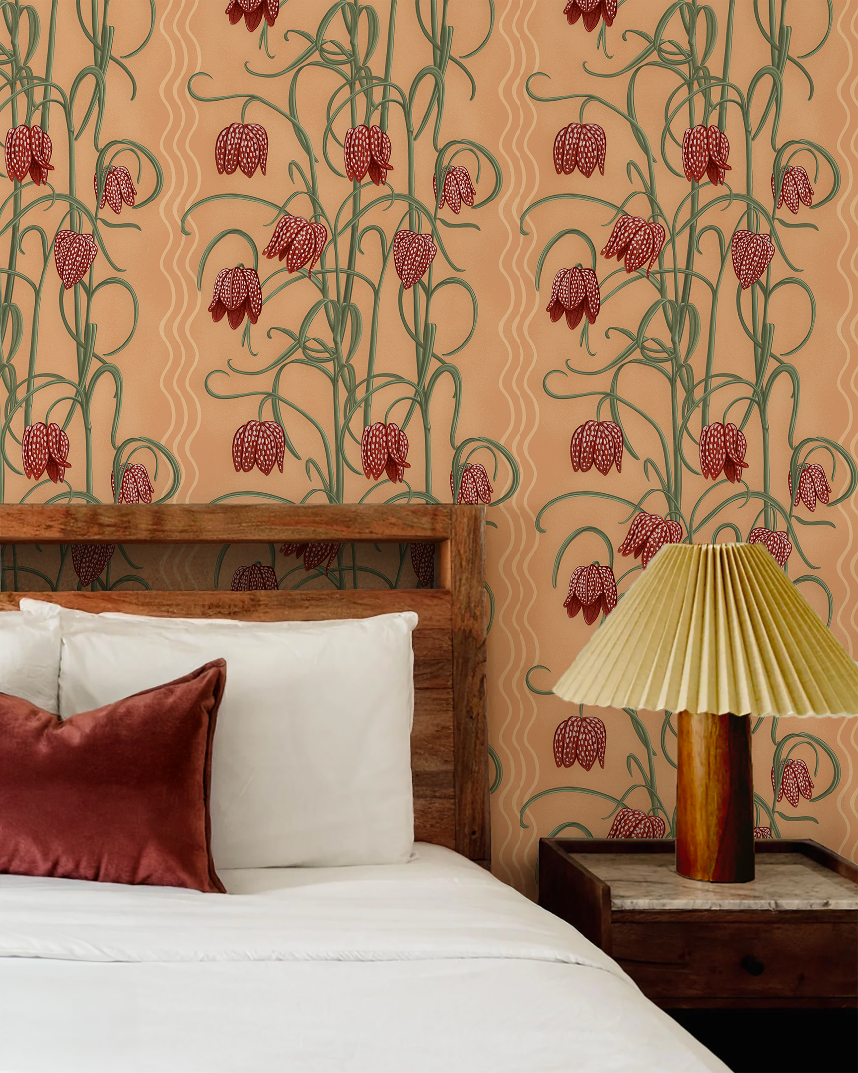 Campanas Wallpaper, Peach and Rust-zoom-9