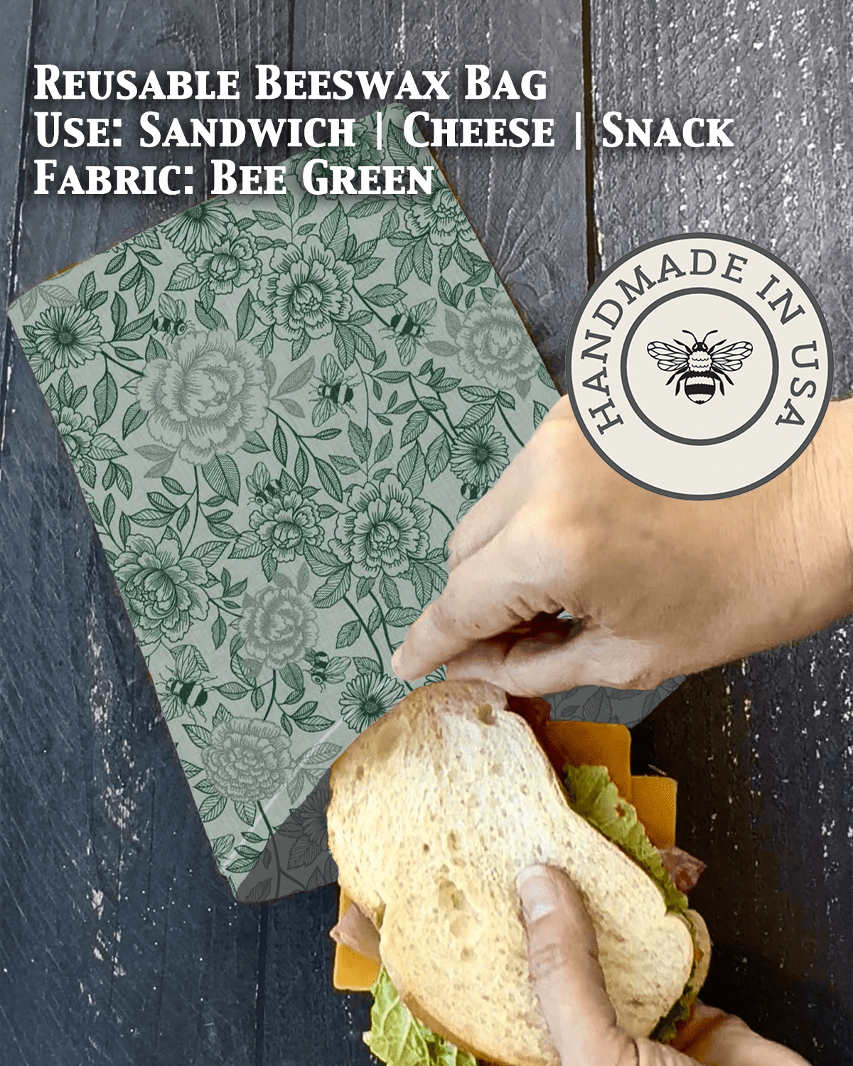 Beeswax Snack Bag | Reusable Food Storage - Aware House - Five Oaks Farm - 