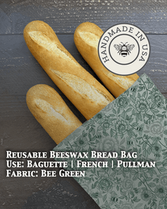 Baguette Beeswax Bread Bag | Reusable Cotton Storage - Aware House - Five Oaks Farm - 