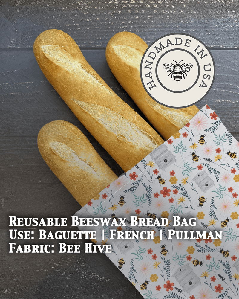 Baguette Beeswax Bread Bag | Reusable Cotton Storage-zoom-