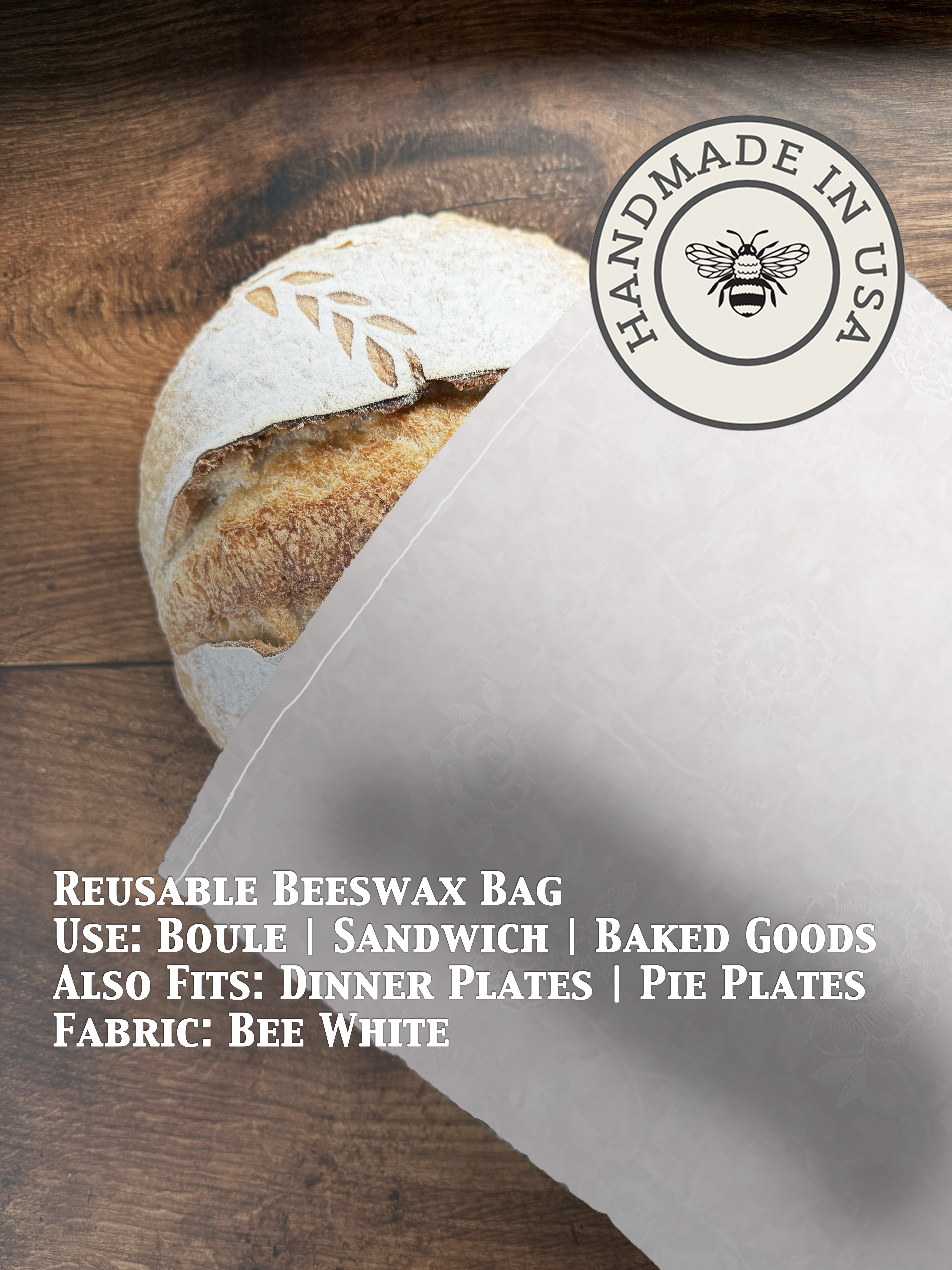Beeswax Bread Bag | Reusable Cotton Food Storage Bag-zoom-6