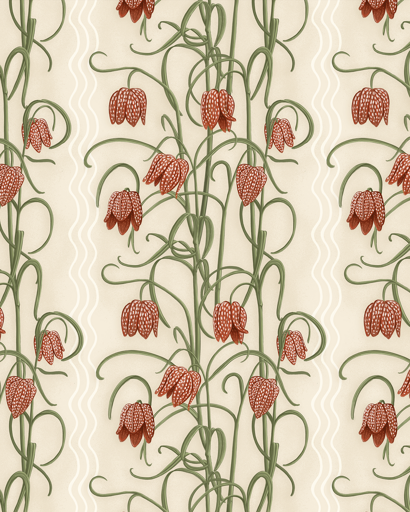 Campanas Wallpaper, neutral and burnt orange-zoom-
