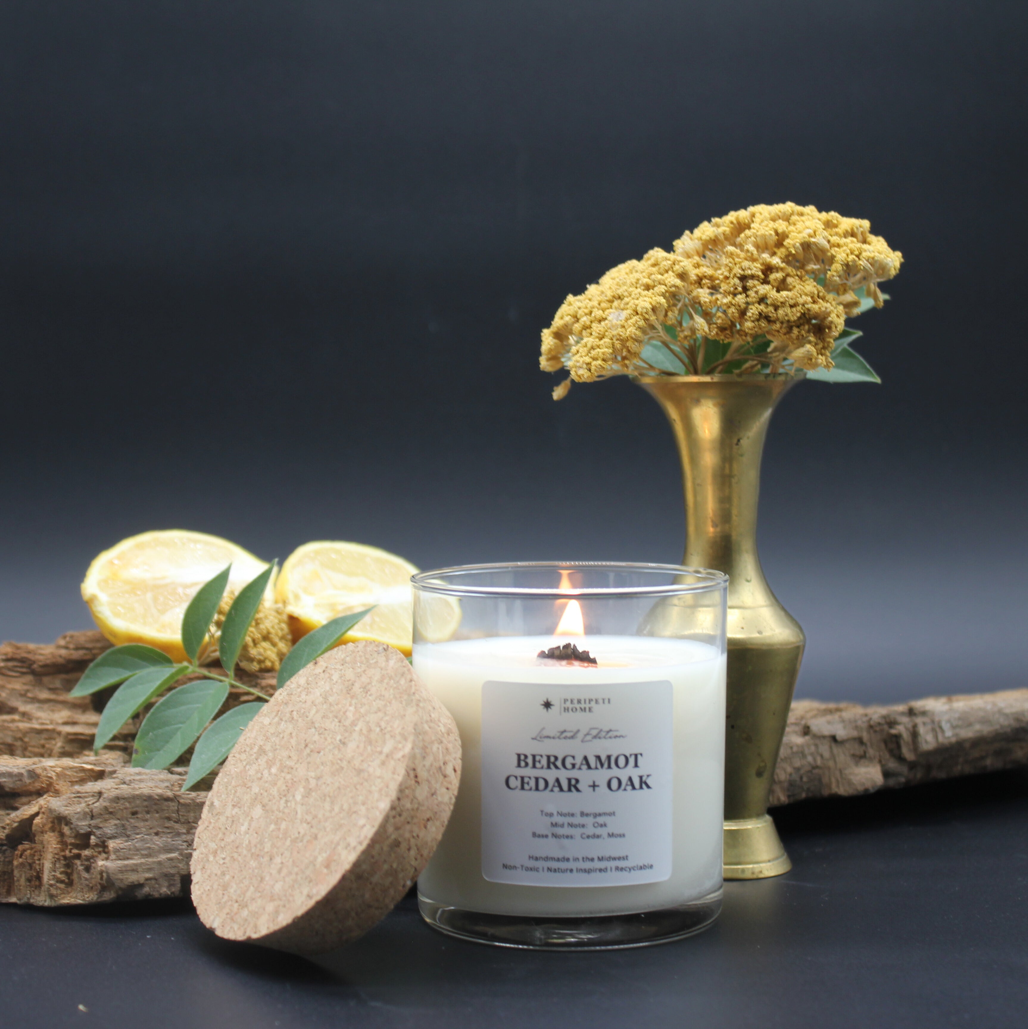 Bergamot, Cedar + Oak Candle, Wax Melt, Diffuser & Room Spray-zoom-4