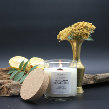 Bergamot, Cedar + Oak Candle, Wax Melt, Diffuser & Room Spray