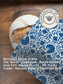 Beeswax Bread Bag | Reusable Cotton Food Storage Bag - Aware House - Five Oaks Farm -