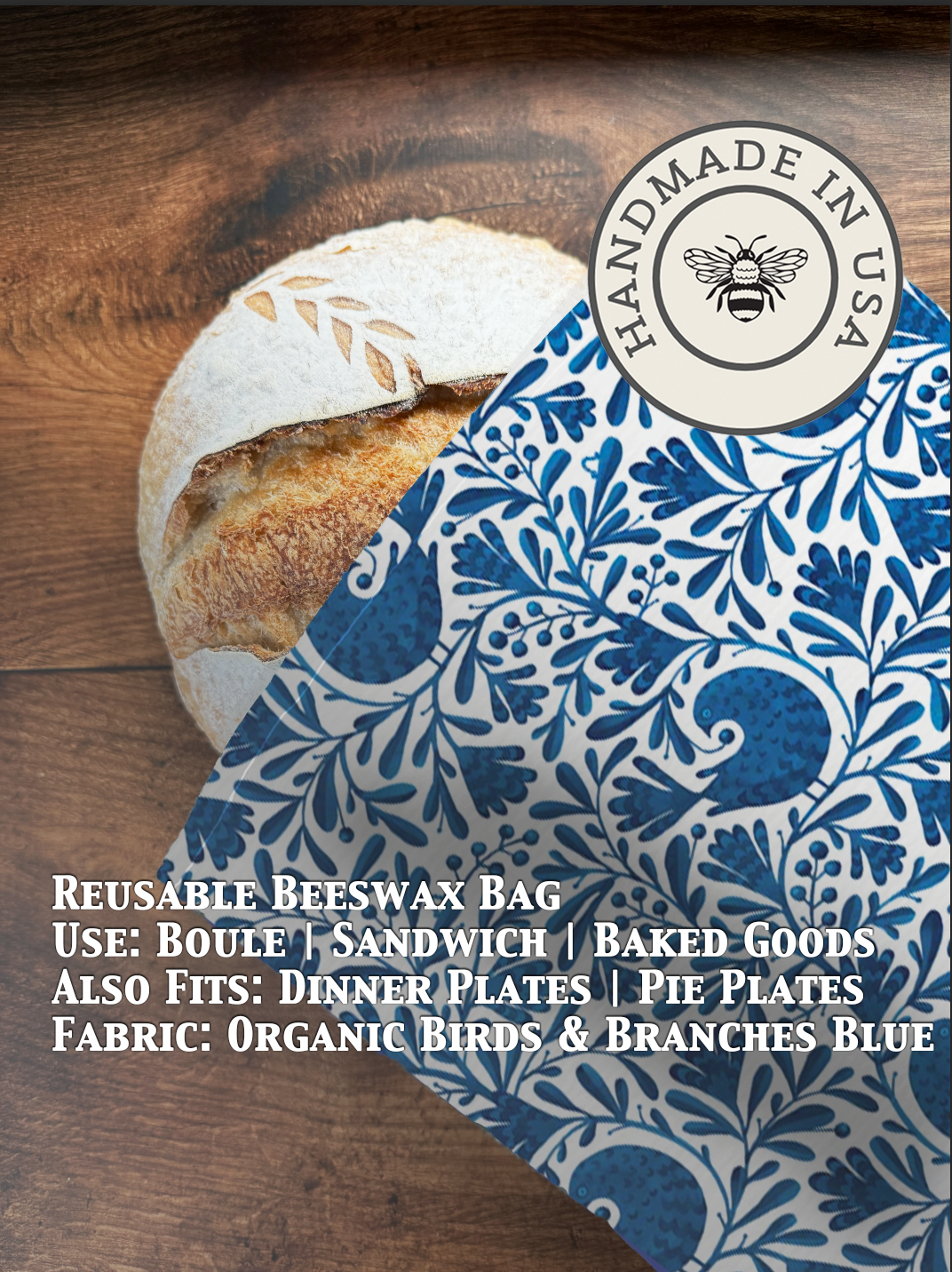 Beeswax Bread Bag | Reusable Cotton Food Storage Bag-44