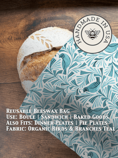 Beeswax Bread Bag | Reusable Cotton Food Storage Bag - Aware House - Five Oaks Farm -