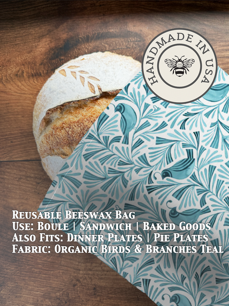 Beeswax Bread Bag | Reusable Cotton Food Storage Bag-zoom-