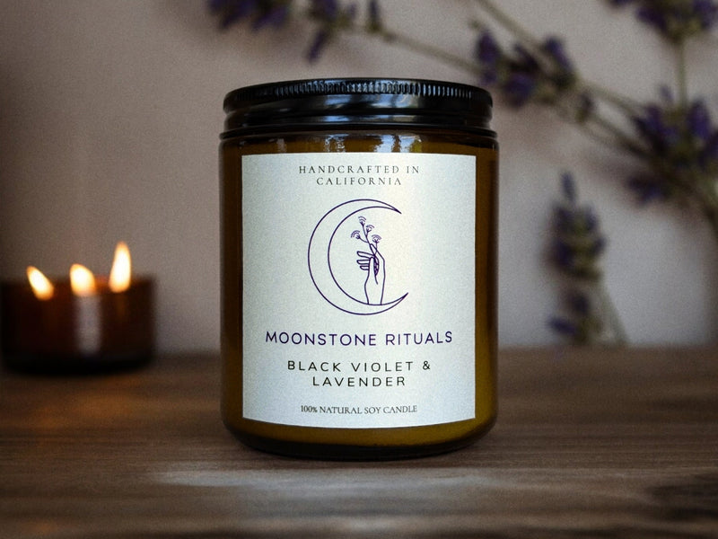 Black Violet & Lavender Candle-zoom-