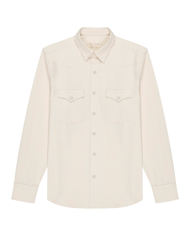 Bone Ecru Denim Men's Shirt-zoom-