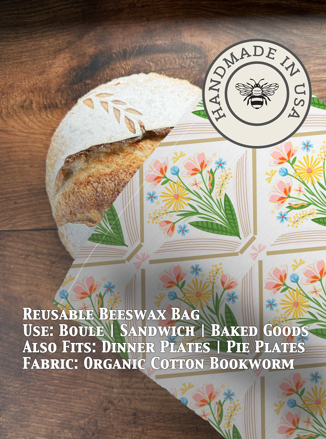 Beeswax Bread Bag | Reusable Cotton Food Storage Bag-70