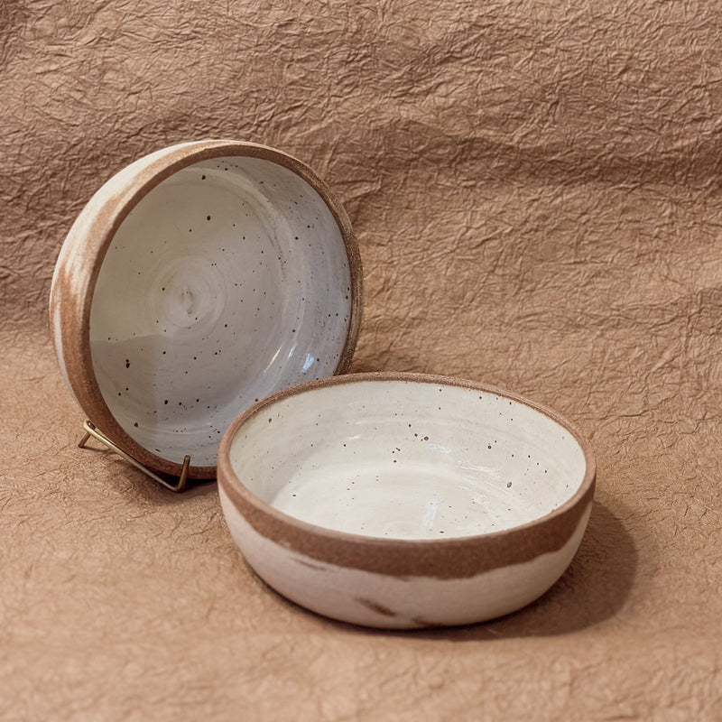 Handmade Marbled Ceramic Coupe Bowl | 7" Stoneware Soup & Serving Bowl-zoom-