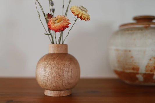 Hand-Turned Maple Miniature Bud Vase