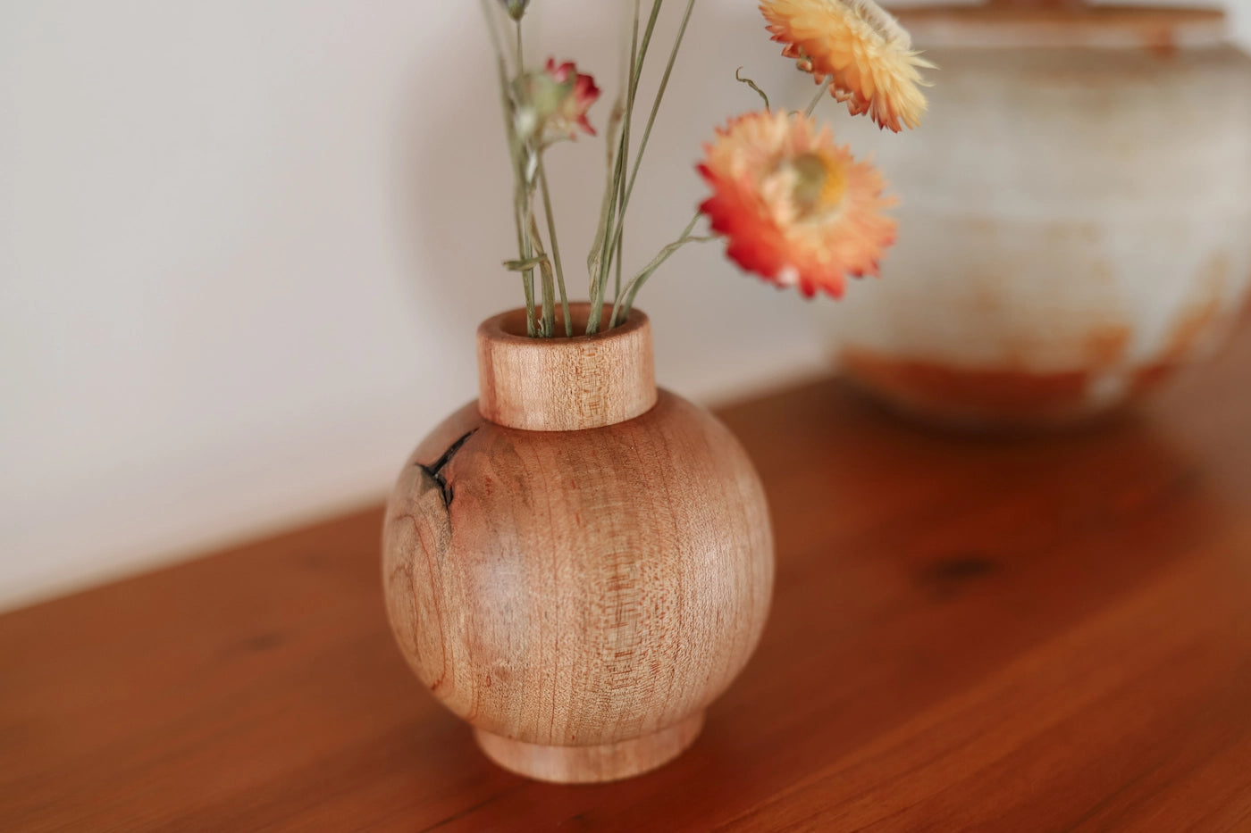 Hand-Turned Maple Miniature Bud Vase