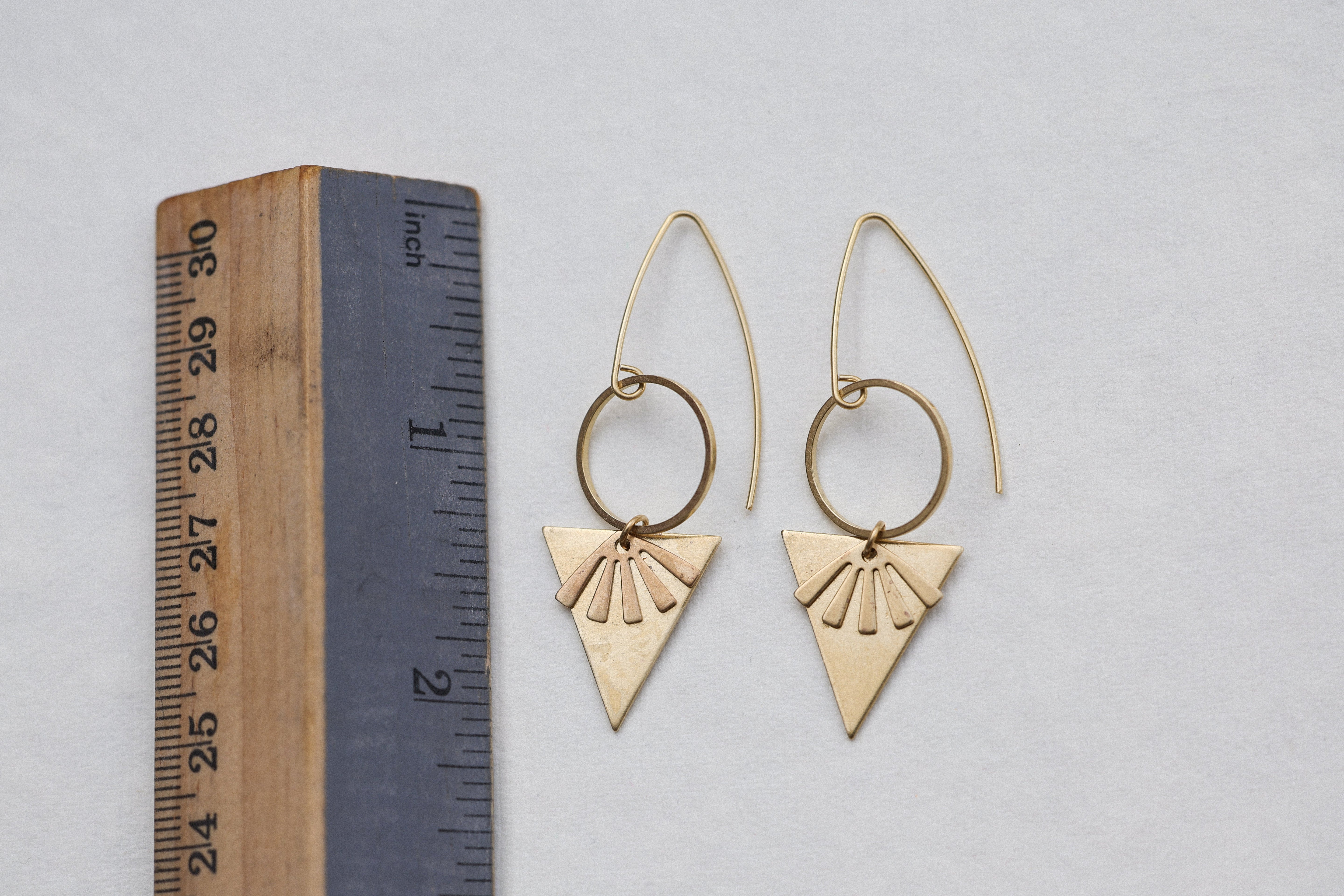 Sun Beam Earrings | Brass