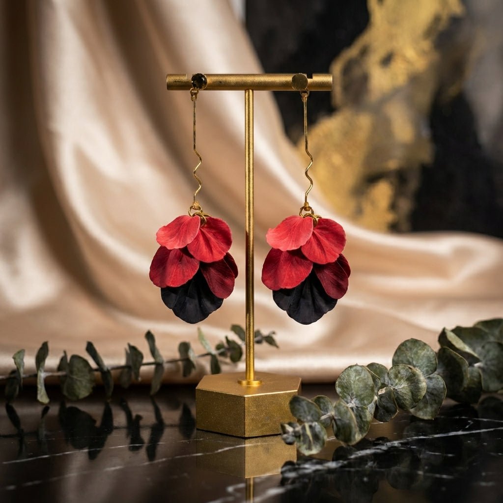 Delilah | Multi-Color Long Petal Drop Earrings-zoom-9