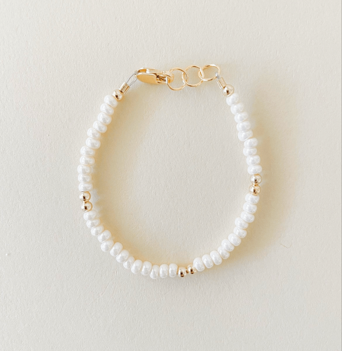 Cream Shimmer Bracelet | 14K Gold Filled-zoom-1
