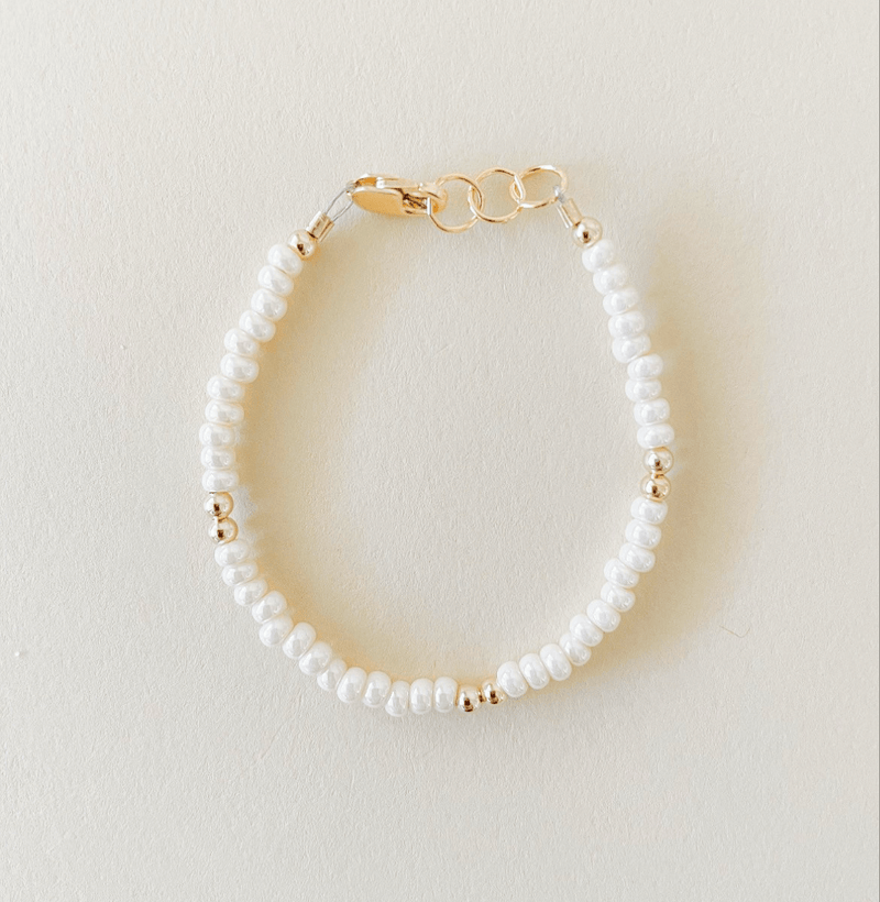 Cream Shimmer Bracelet | 14K Gold Filled-zoom-