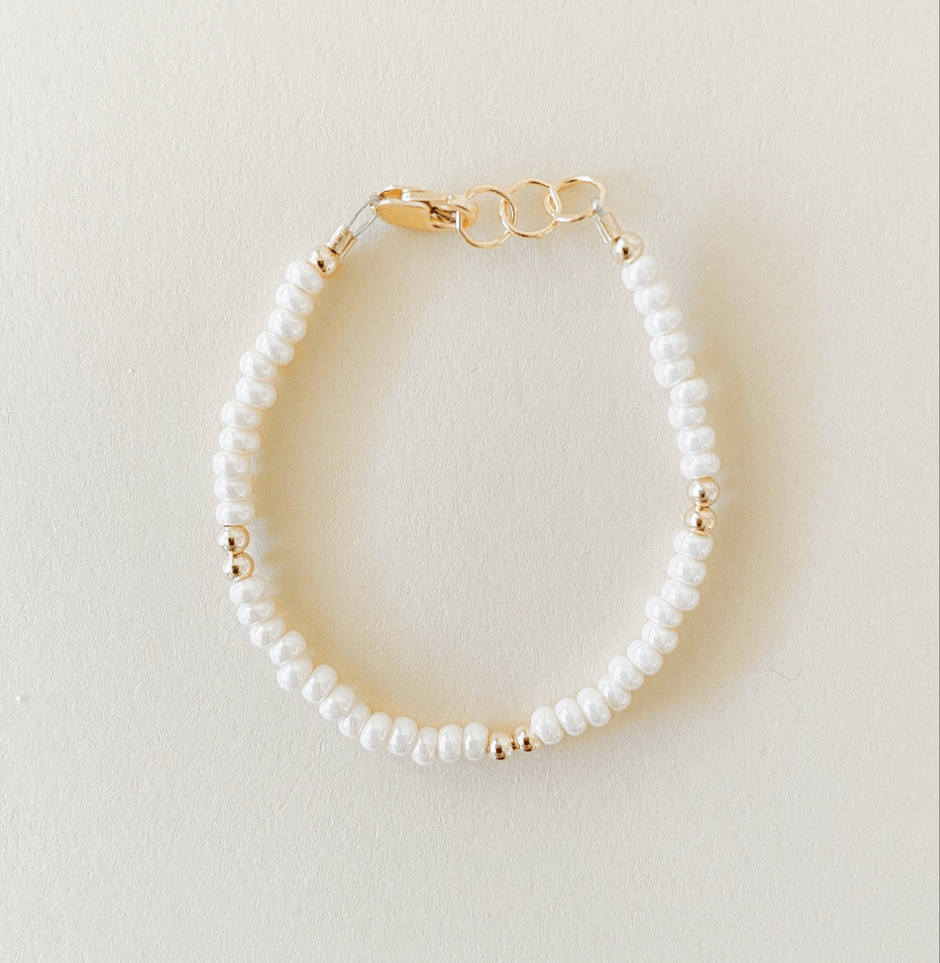 Cream Shimmer Bracelet | 14K Gold Filled