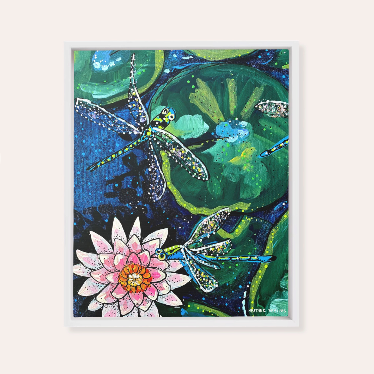 Dragonfly Lily | Framed Fine Art Canvas Print | Multiple Sizes-6