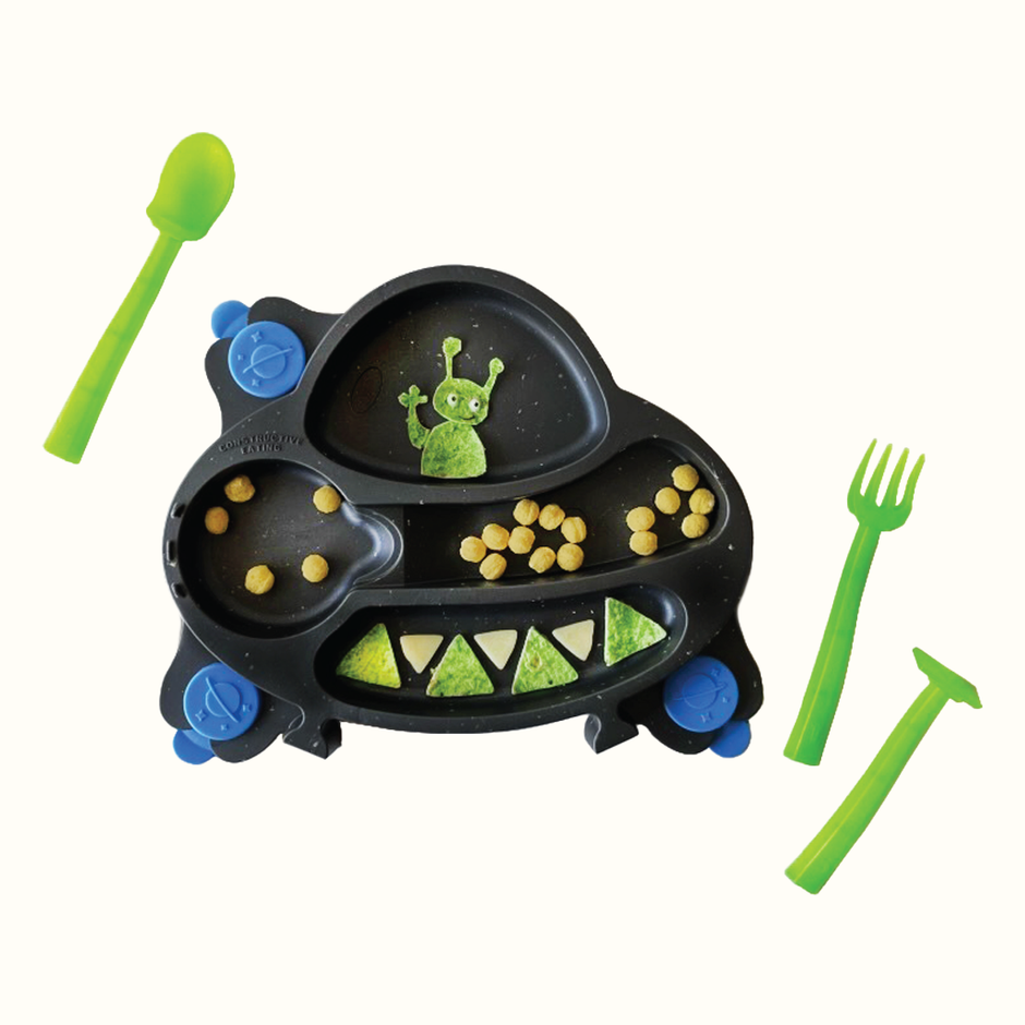 UFO Training Plate and Utensils - Aware House - Constructive Eating -