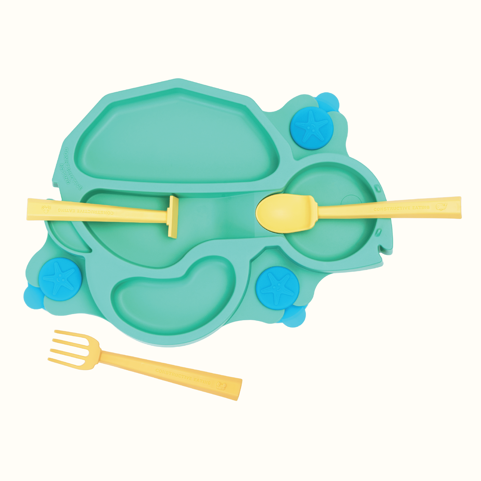 Turtle Training Plate and Utensils - Aware House - Constructive Eating -