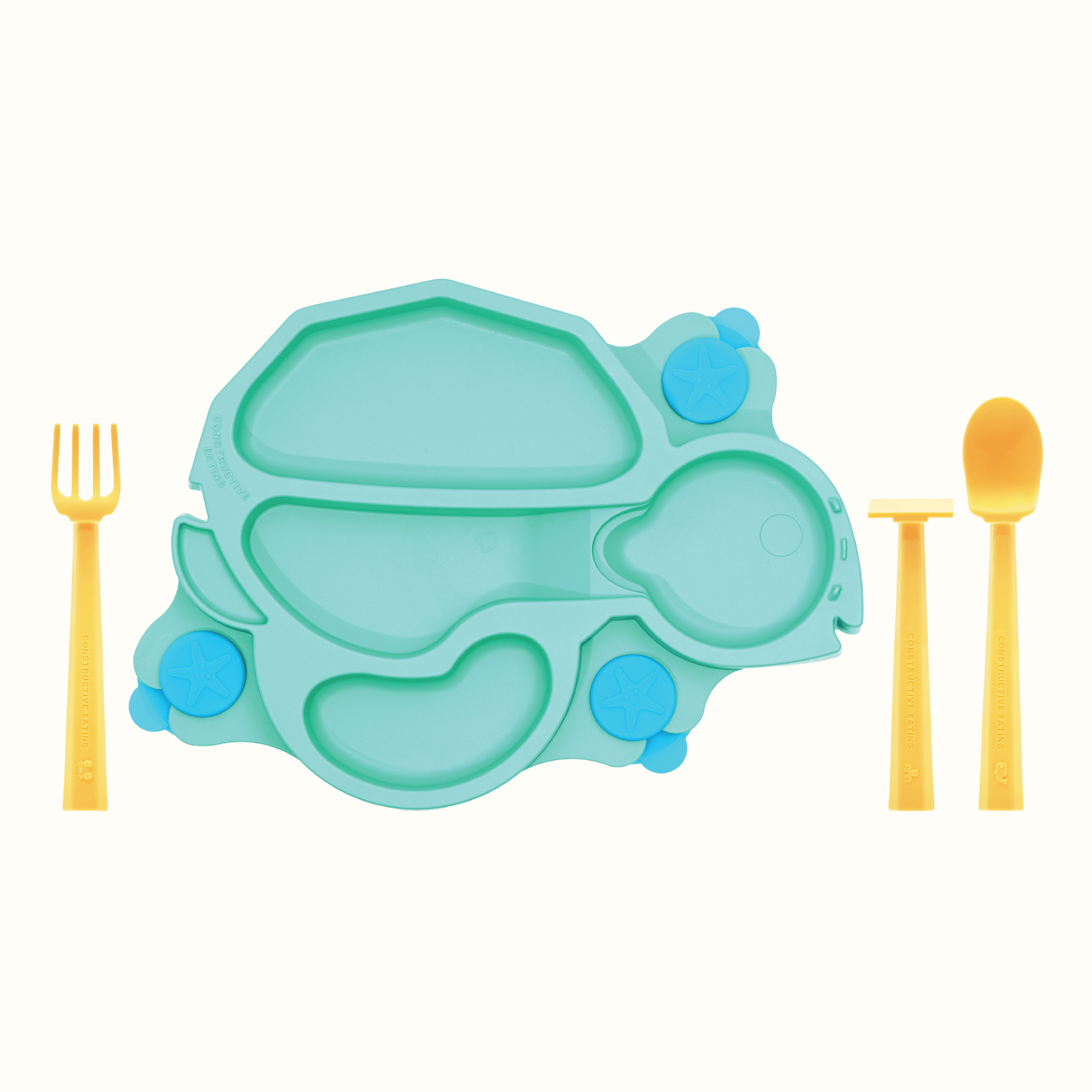 Turtle Training Plate and Utensils - Aware House - Constructive Eating -