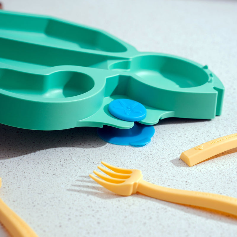 Turtle Training Plate and Utensils-zoom-