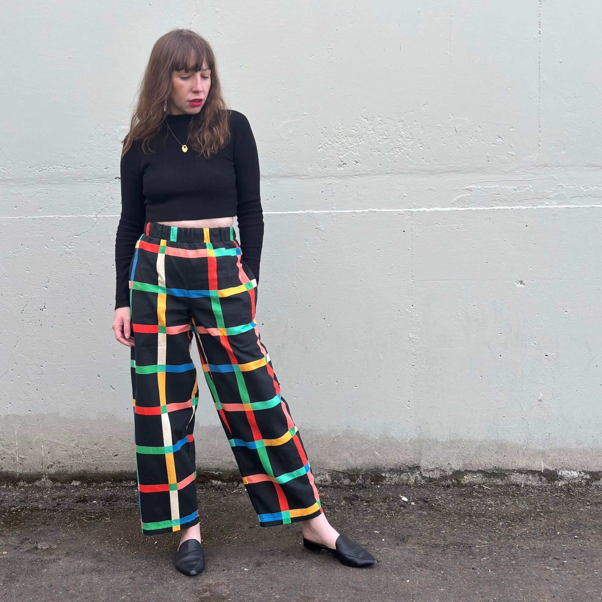 Stevie Pant | Chunky Windowpane Black - Aware House