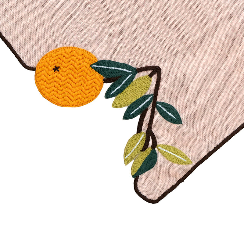 Hand Embroidered Farm To Table Napkins | Set of 4-zoom-