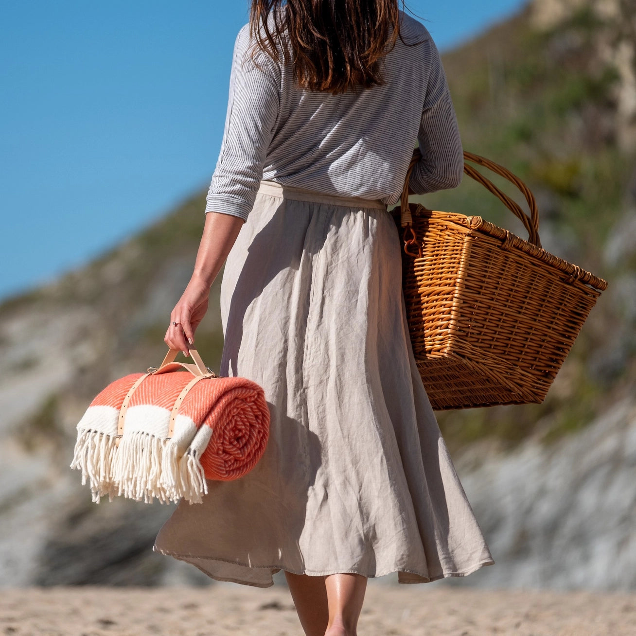 Herringbone Wool Picnic Blanket-zoom-3