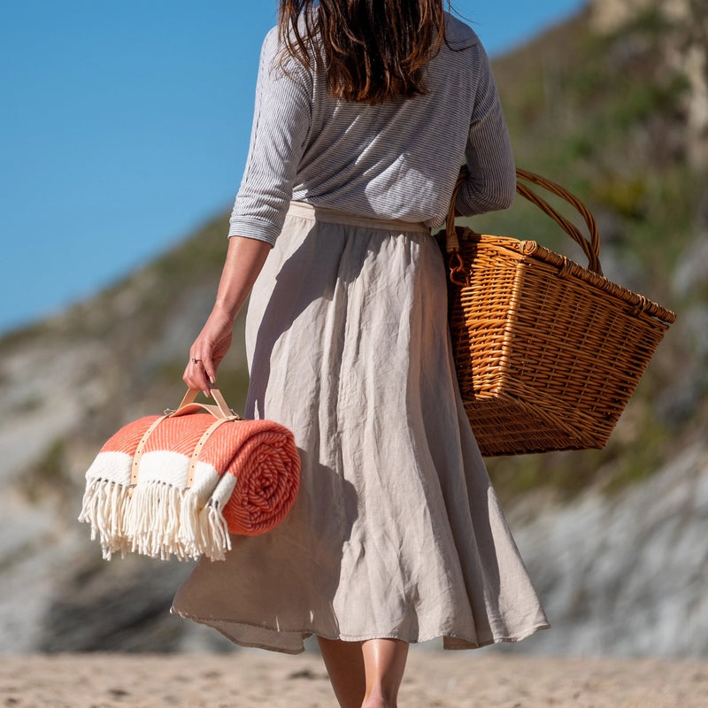 Herringbone Wool Picnic Blanket-zoom-