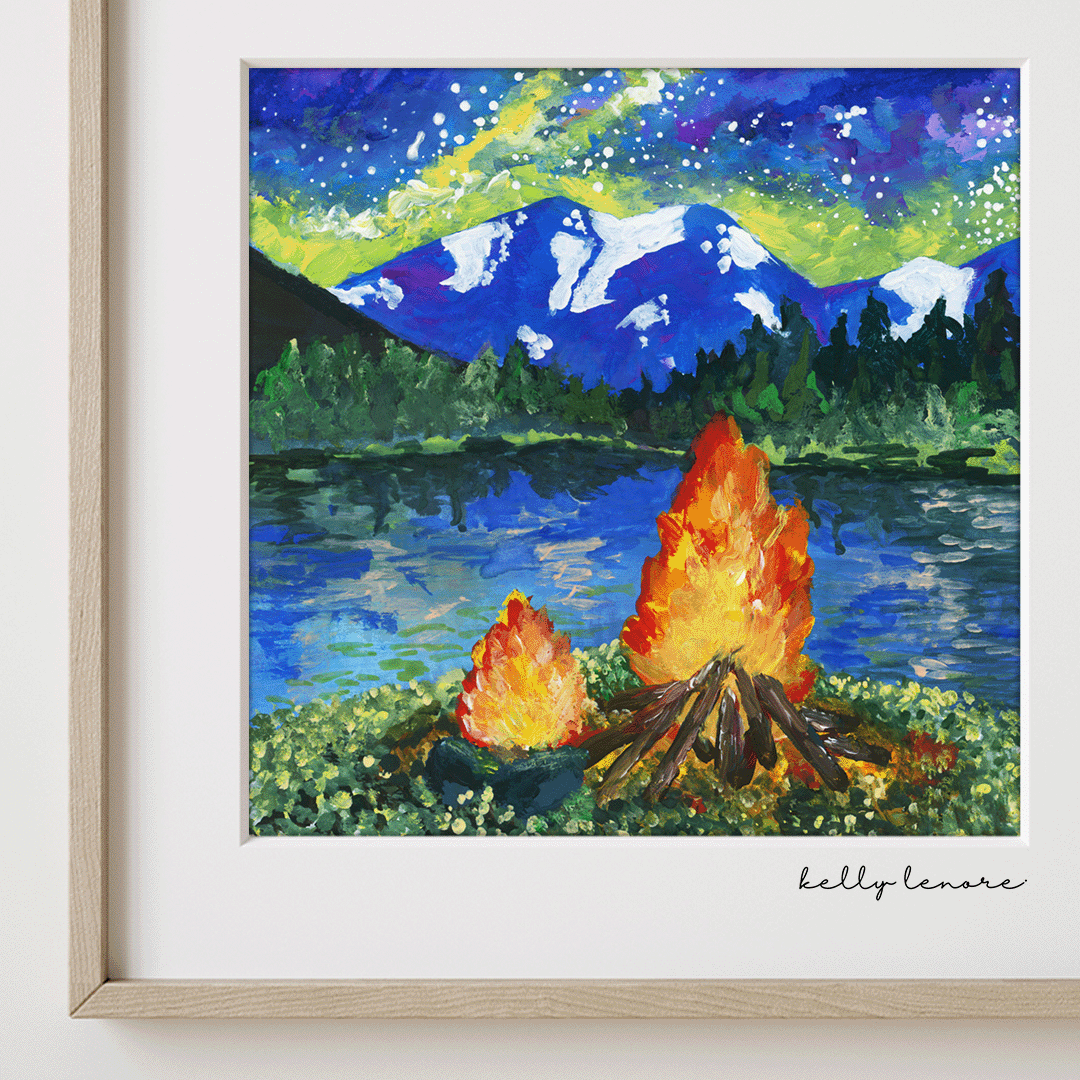 Campfire Painting | Fine Art Print-zoom-3