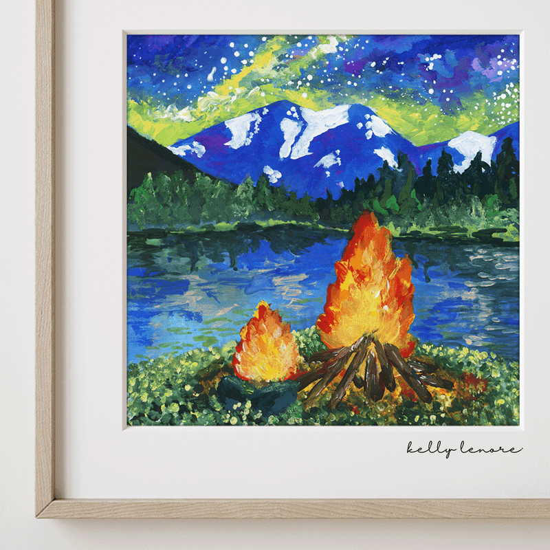 Campfire Painting | Fine Art Print-zoom-