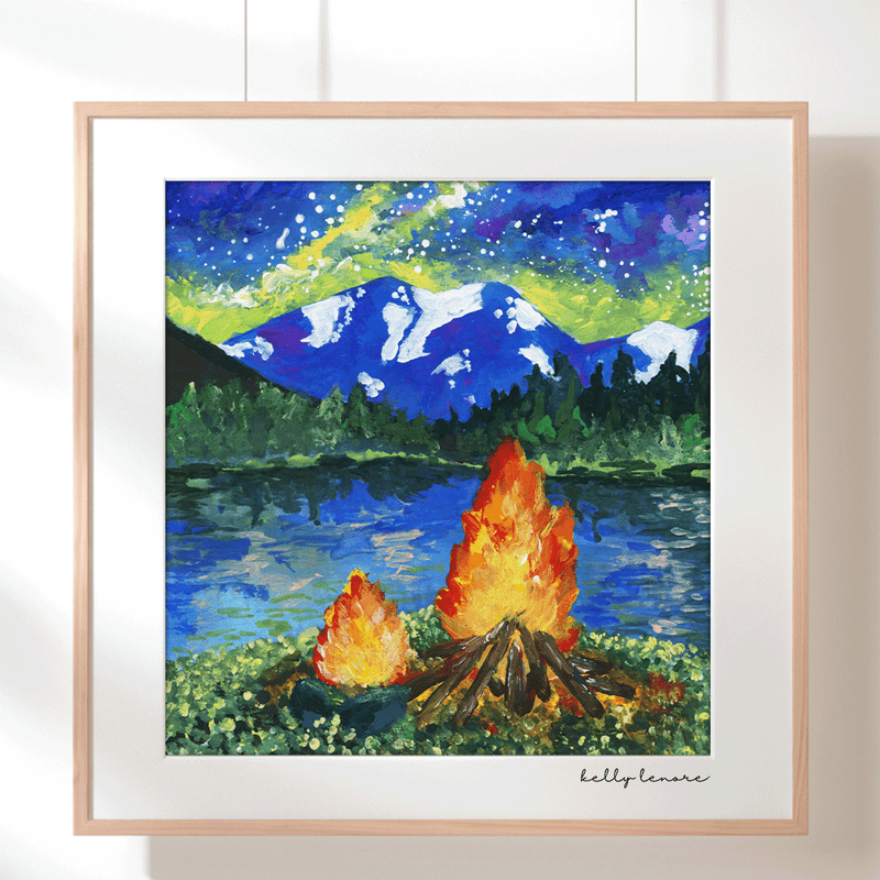 Campfire Painting | Fine Art Print-zoom-