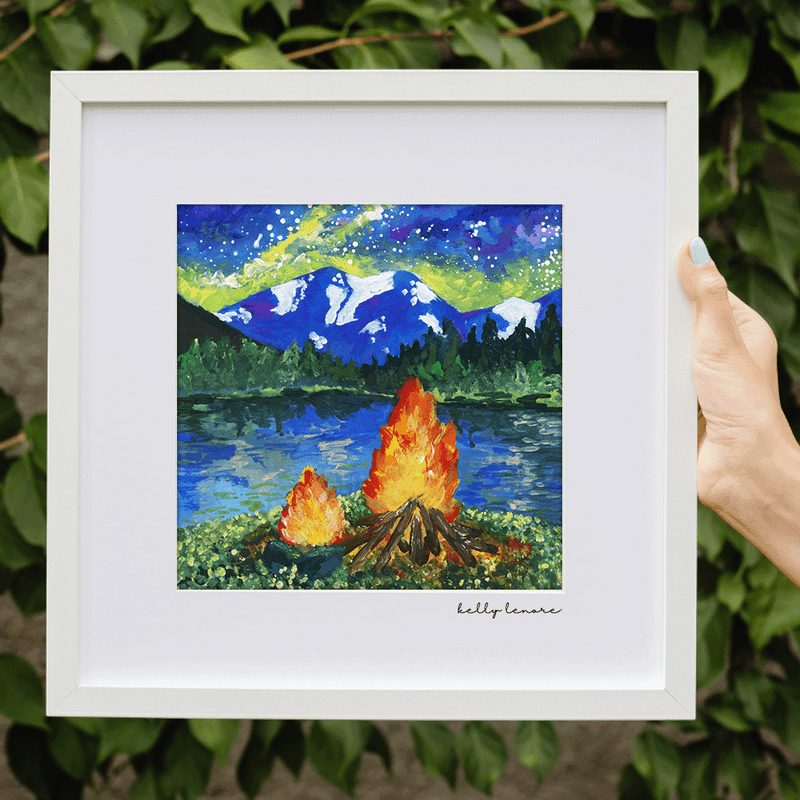 Campfire Painting | Fine Art Print-zoom-