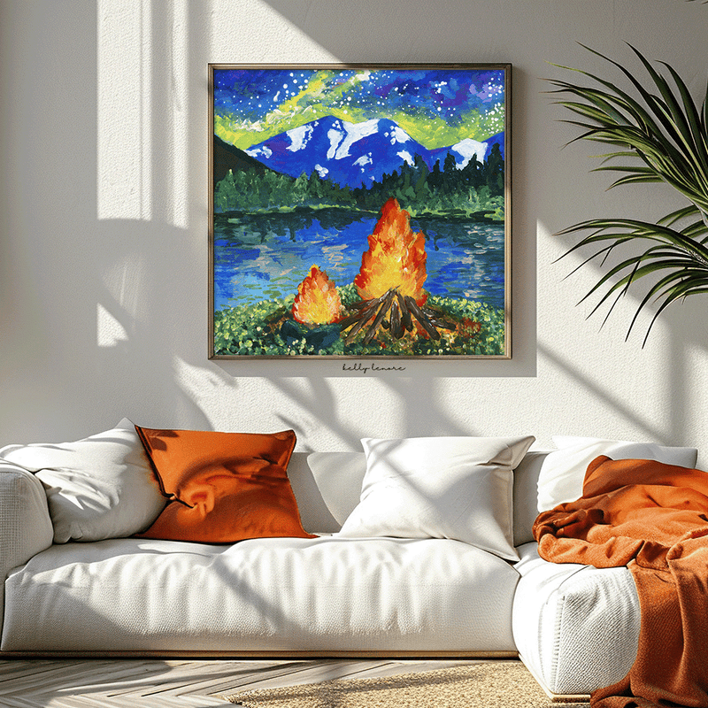 Campfire Painting | Fine Art Print-zoom-